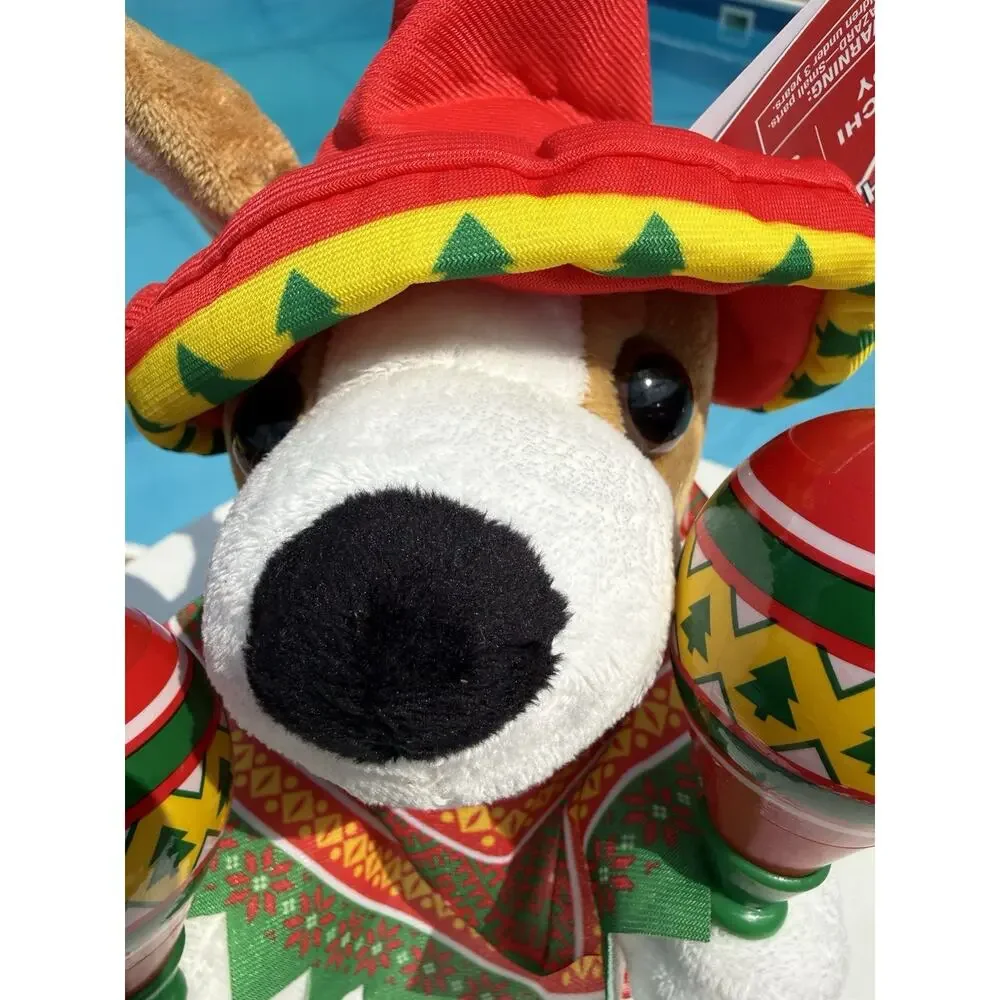 Play Right Animated CHRISTMAS Mariachi Plush Puppy Dog 12